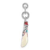 Sophia Jewelers Unisex Sterling Silver Enameled Snowman Charm